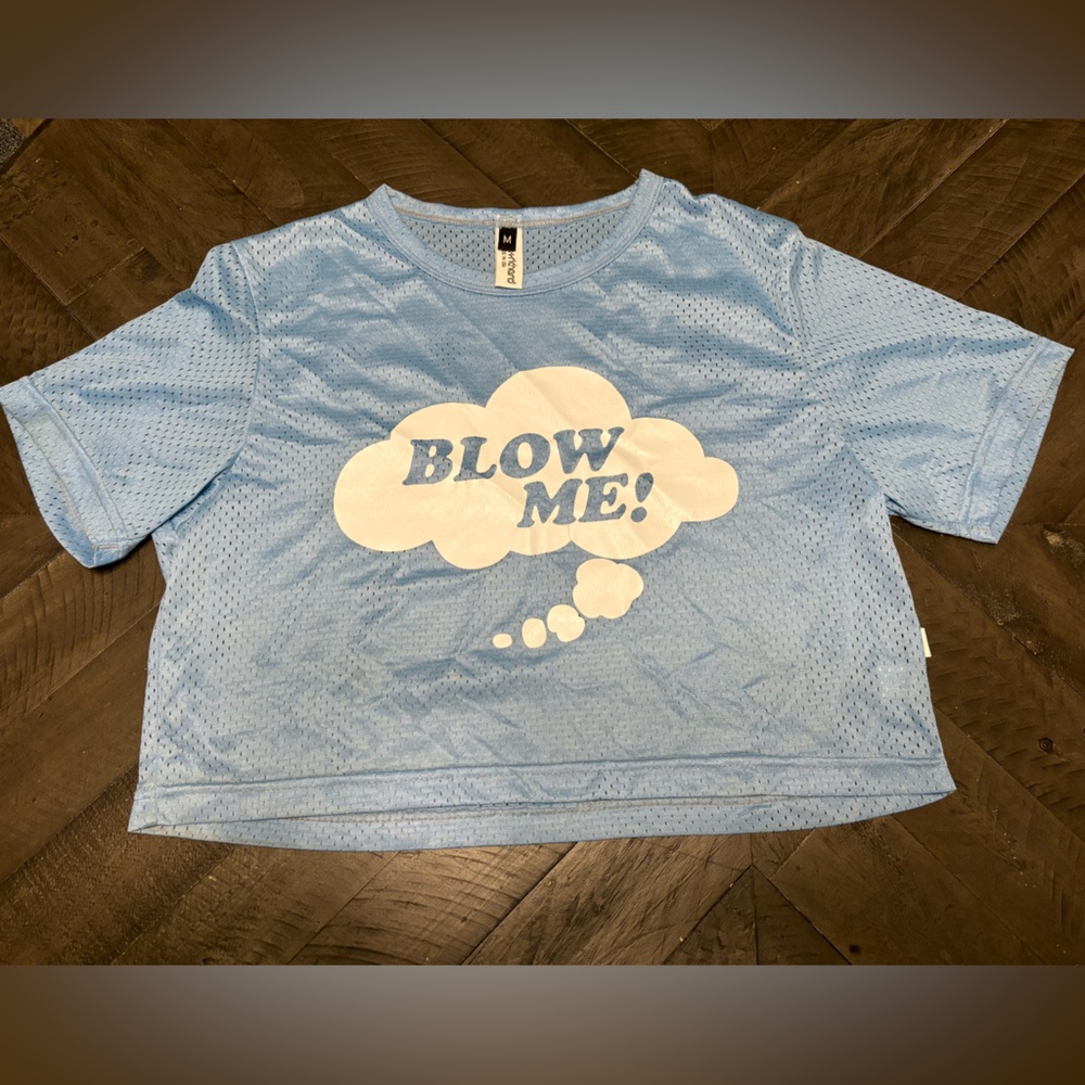 Men’s Baby Blue Blow Me tank top